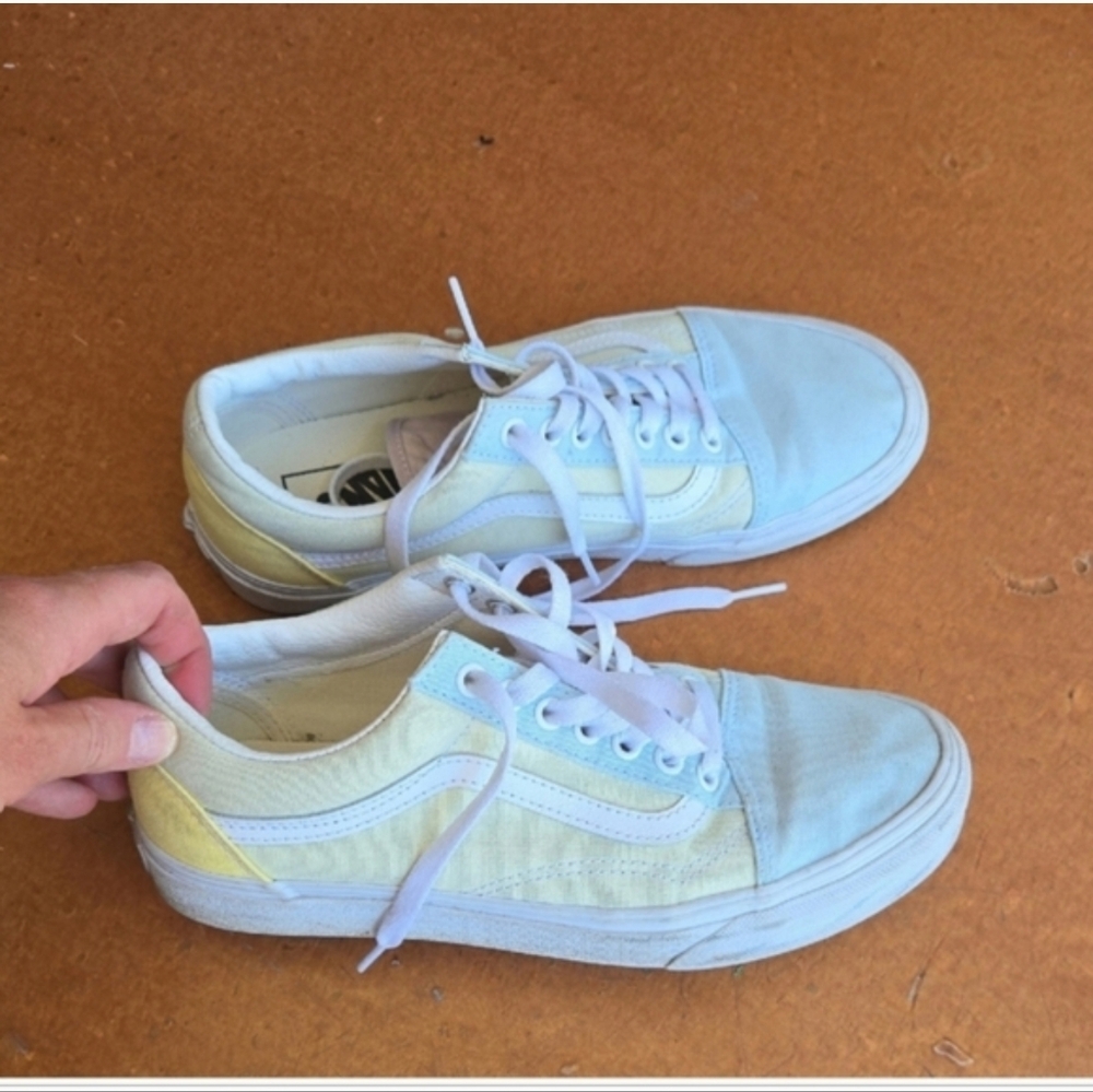 Blue and Yellow Low-Top Sneakers